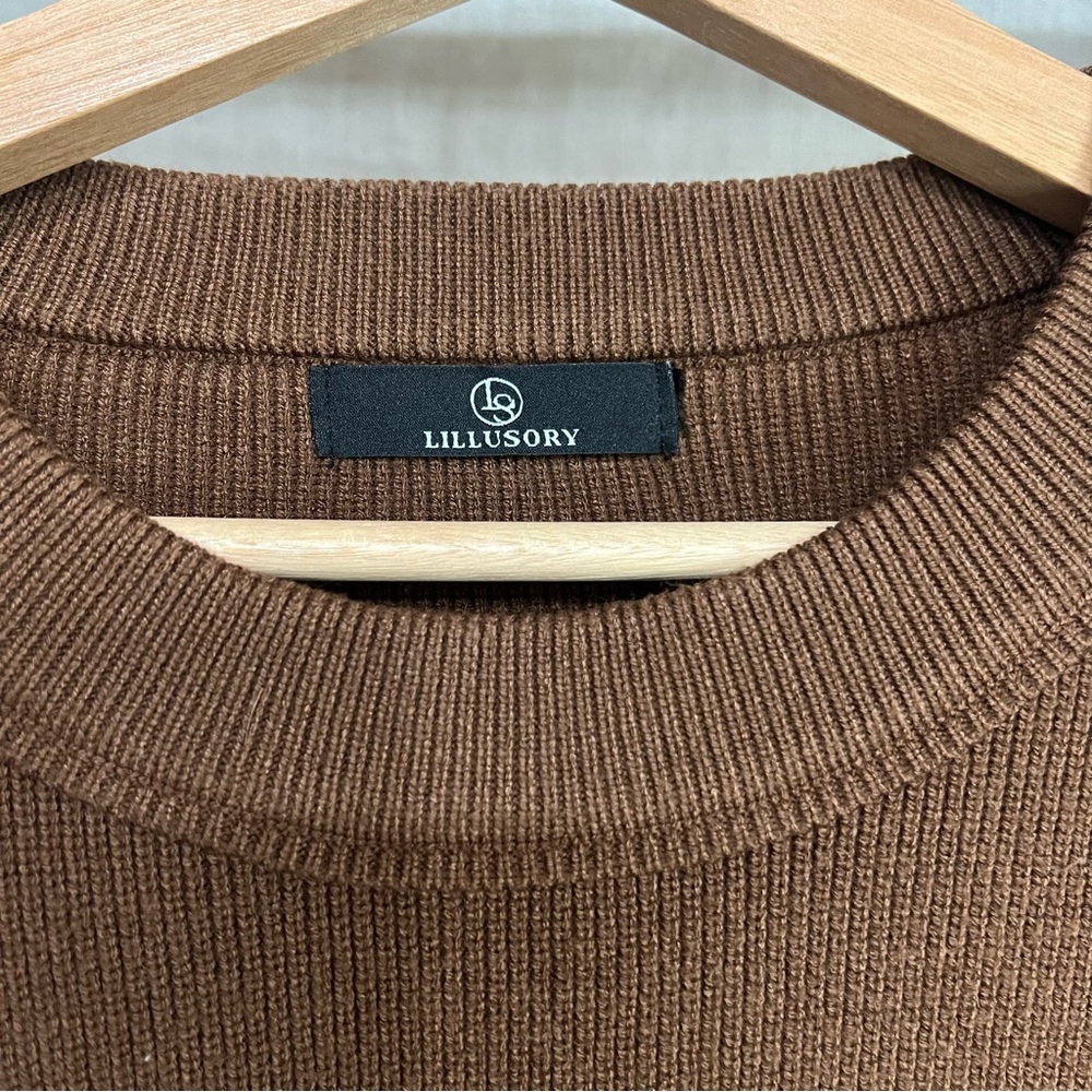 LILLUSORY Brown Oversized Batwing Sweater - Picture 3 of 14